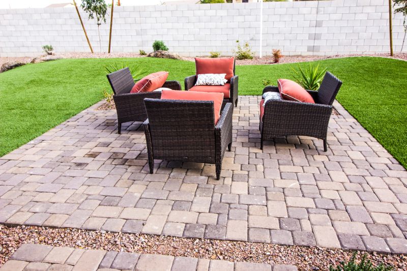 Paver Patio with Built-in Seating